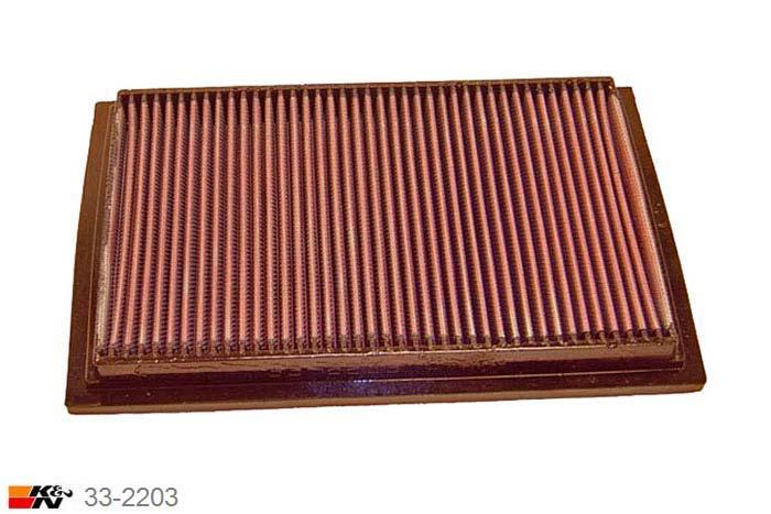 33-2203 K&N Luchtfilter Lengte 302 mm, Breedte 210 mm, Ford Galaxy 1.9 TDi v.a. 6/2000, 90/115PK, 2000-6/2006