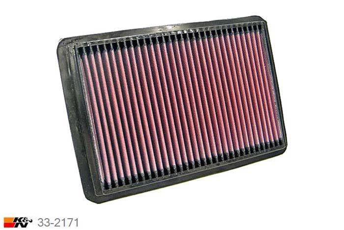 33-2171 K&N Luchtfilter Lengte 244 mm, Breedte 167 mm, Fiat Punto 1.2 16V, 1998-2003
