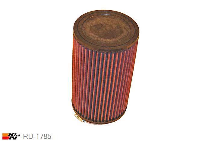 89mm aansluitdiameter, RU-1785, K&N Luchtfilter Universeel, Cilindrisch, Lengte filter 216mm, Buitendiameter onder 127mm, Buitendiameter kap 127mm, Rubber kap, Lengte flens 16mm, 0 mm