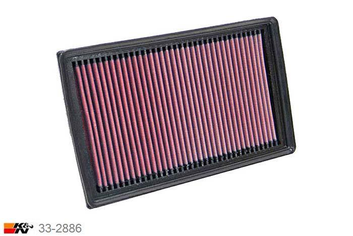 33-2886 K&N Luchtfilter Lengte 276 mm, Breedte 171 mm, Ford Focus 1.8 TDCI, 100/115PK, 2005-7/2007