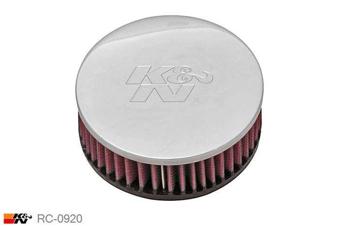 70mm aansluitdiameter, RC-0920, K&N Luchtfilter Universeel, Cilindrisch, Lengte filter 51mm, Buitendiameter onder 127mm, Buitendiameter kap 127mm, Chroom kap, Lengte flens 16mm, 0 mm