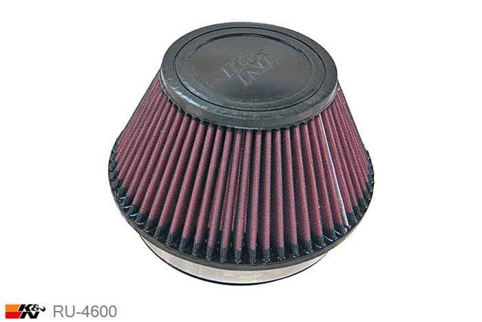 152mm aansluitdiameter, RU-4600, K&N Luchtfilter Universeel, Conisch, Lengte filter 102mm, Buitendiameter onder 191mm, Buitendiameter kap 114mm, Rubber kap, Lengte flens 25mm, 0 mm