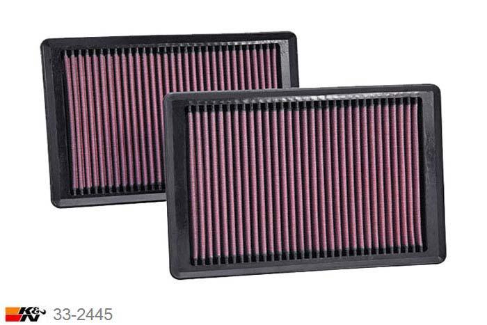33-2445 K&N Luchtfilter, Jaguar XKR 5.0 = set van 2 stuks, 2010-2015