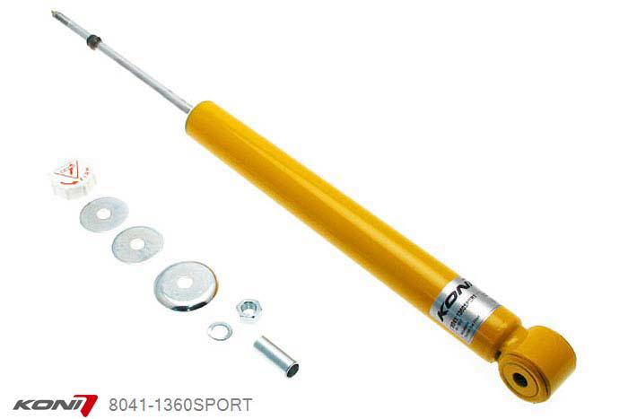 8041-1360SPORT, Koni Sport schokdemper Achteras, Honda Asia (FD) 1.4i, 1.8i, 2.2CDi excl. 'R', 2006-2012, Demping instelbaar  d.m.v. stelknop, Standaard lengte , verlaging tot max. -40mm