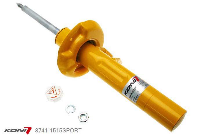 8741-1515SPORT, Koni Sport schokdemper Vooras, Audi TT (8J) Coupe Quattro, 2006-2013, Quattro, excl. Audi Magnetic Ride, TT-S + TT-RS, Demping instelbaar  d.m.v. stelknop, Standaard lengte , verlaging tot max. -40mm