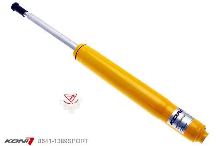 8641-1389SPORT, Koni Sport schokdemper Vooras, Saab 9-3 Cabriolet, 03/1998-09/2002, incl. Viggen en Aero, Demping instelbaar  d.m.v. stelknop, Standaard lengte , verlaging tot max. -40mm