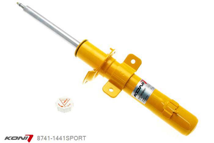 8741-1441SPORT, Koni Sport schokdemper Vooras, Ford Sedan en Hatchback, 11/2000-2007, Demping instelbaar  d.m.v. stelknop, Standaard lengte , verlaging tot max. -40mm