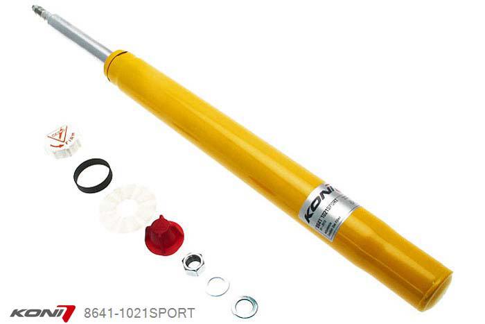 8641-1021SPORT, Koni Sport schokdemper Vooras, BMW Sedan/Touring/Cabrio incl. M-Technik, 09/1982-1991, 318is, 323i, 325i, 324td, McPherson met 51 mm diam. behuizing, Demping instelbaar  d.m.v. stelknop, Standaard lengte , verlaging tot max. -40mm