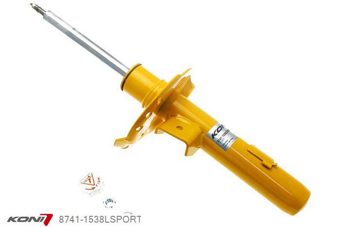8741-1538LSPORT, Koni Sport schokdemper Vooras links, Volvo S80 II, incl. R-Design en AWD, excl. Four-C, 03/2006-2014, excl. niveauregeling, Demping instelbaar  d.m.v. stelknop, Standaard lengte , verlaging tot max. -40mm