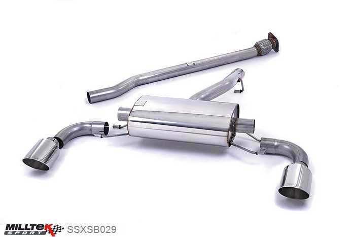SSXSB029, Toyota GT86 2.0 litre 2012- Milltek, Secondary Cat-back system, Non-resonated (louder) Dual GT115, 2,5 inch, 63,5mm