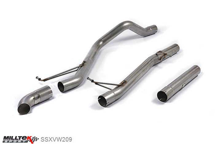 SSXVW209, VW Transporter \ Caravelle T5 LWB 2.5 TDi (130ps and 174ps) 2WD and 4MOTION 2003-2009 Milltek, Cat-back system, Non-resonated (louder). Discrete outlet , 2,75 inch, 69,85mm