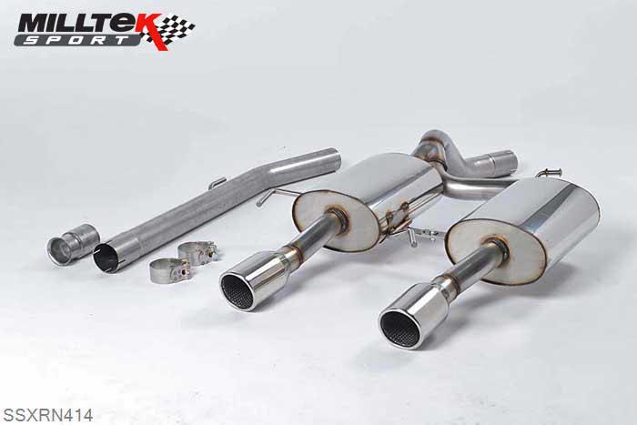 SSXRN414, Renault Clio 182 2.0 16v 2003-2006 Milltek, Cat-back system, Non-resonated (louder) Dual 90mm Jet, 2,5 inch, 63,5mm