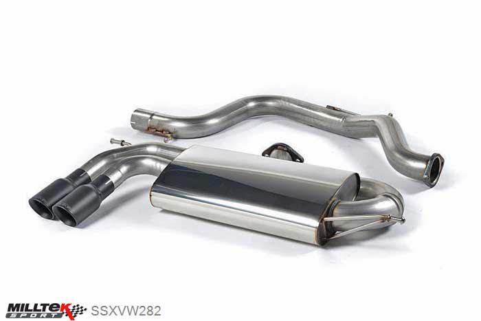 SSXVW282, VW Golf Mk5 GTi 2.0T FSI 2004-2009 Milltek, Cat-back system, 3-inch Race System. Non-resonated (louder). Cerakote Black Tips Twin 80mm GT80 Cerakote Black, 3 inch, 76,2mm