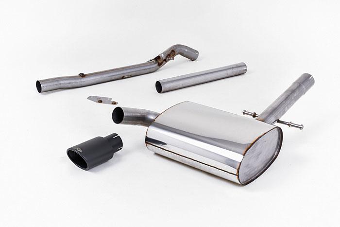 MCXVW218, VW Corrado VR6 1992-1995 Milltek, Cat-back system, Non Resonated (louder) with Black Oval Tip - Post 1992 Models Only , 2,25 inch, 57,15mm
