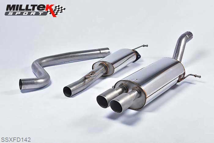 SSXFD142, Ford Fiesta ST 1.6 litre EcoBoost 182PS and ST200 2012- Milltek, Cat-back system, Non-resonated (louder) with Titanium Tips Twin 80mm GT80 Titanium, 2,75 inch, 69,85mm