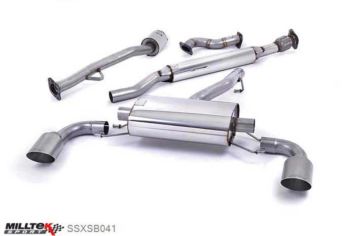SSXSB041, Toyota GT86 2.0 litre 2012- Milltek, Primary Cat-back system, Resonated (quieter). Brushed Titanium Tips Dual GT115 Titanium, 2,5 inch, 63,5mm
