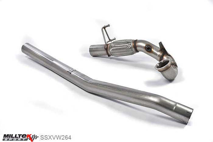 SSXVW264, Audi S/RS S3 2.0 TFSI quattro 3-Door 8V 2013- Milltek, Large-bore Downpipe and De-cat, Must be fitted with a Milltek Sport cat-back system , 3 inch, 76,2mm