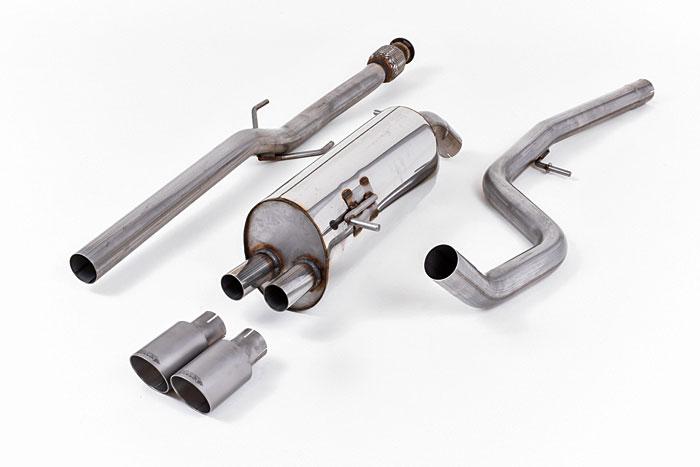 SSXPE111, Peugeot 208 GTi 1.6 2012- Milltek, Cat-back system, Non-resonated (louder). Titanium Tips Twin 80mm GT80 Titanium, 2,5 inch, 63,5mm