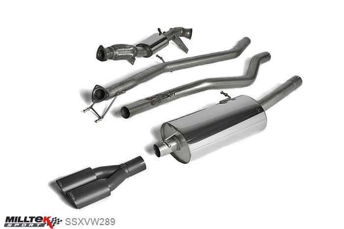 SSXVW289, VW Amarok 2.0 BiTDI 163 and 180PS 2010- Milltek, Turbo-back system with DPF-Delete, Requires custom ECU software. Twin black oval outlet (rear exit) Twin 100 x 80mm Special Oval, 2,76 inch, 70mm