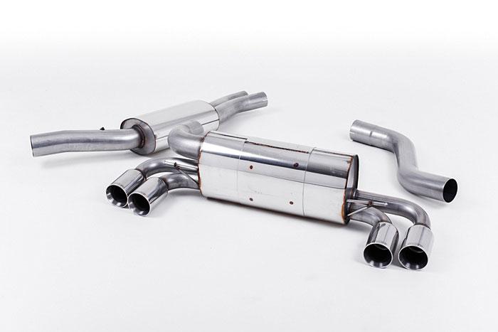 SSXBM938, BMW 1 Series M Coupe (E82) 2011-2012 Milltek, Secondary Cat-back system, Resonated (quieter) Quad 80mm GT80, 3 inch, 76,2mm