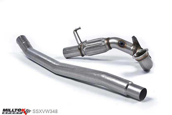 SSXVW348, VW Golf MK7 R 2.0 TSI 300PS 2014- Milltek, Large-bore Downpipe and De-cat, For fitment with the OE System Only , 3 inch, 76,2mm