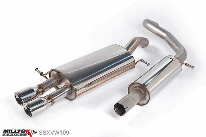 SSXVW109, VW Polo GTi 1.8T 2006-2010 Milltek, Cat-back system, Resonated Twin 76.2mm Jet, 2,5 inch, 63,5mm