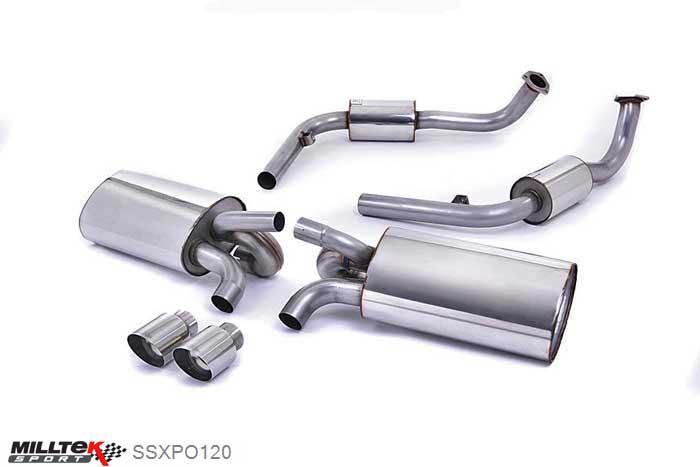 SSXPO120, Porsche Boxster S 3.2 987 Gen1 2004-2009 Milltek, Cat-back system, Polished Tips. Exc. Rear Catalysts Twin 90mm Special, 2,13 inch, 54mm