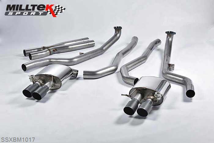 SSXBM1017, BMW 5 Series M5 Saloon M TwinPower Turbo V8 (F10) 2011- Milltek, Cat-back system, Cerakote Black Tips. Awaiting EC-Approval... Quad 90mm GT90 Cerakote Black, 3 inch, 76,2mm