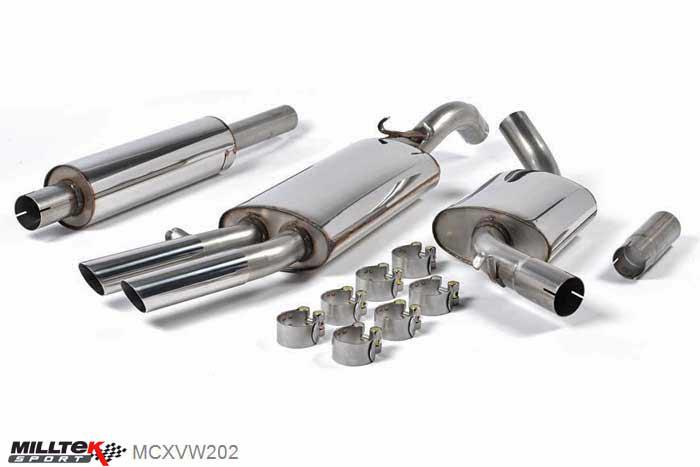 MCXVW202, VW Golf Mk2 GTI 8v 1984-1992 Milltek, Front Pipe-back system, For fitment to the OE manifold Polished, 2 inch, 50,8mm