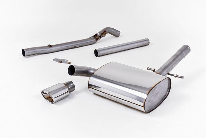 MCXVW219, VW Corrado VR6 1992-1995 Milltek, Cat-back system, Non Resonated (louder) with Polished Oval Tip - Post 1992 Models Only , 2,25 inch, 57,15mm