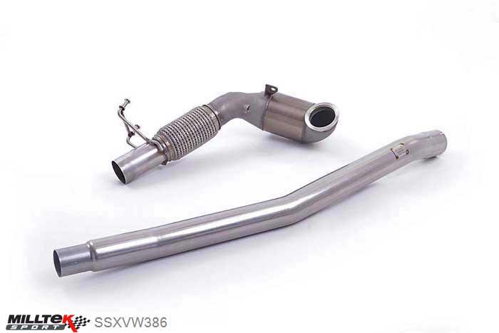 SSXVW386, VW Golf MK7 R Estate / Variant 2.0 TSI 300PS 2015- Milltek, Cast Downpipe with Race Cat, 200 Cell Race Cat - For Fitment with the OE Exhaust system only and requires a Stage 2 ECU remap , 3 inch, 76,2mm