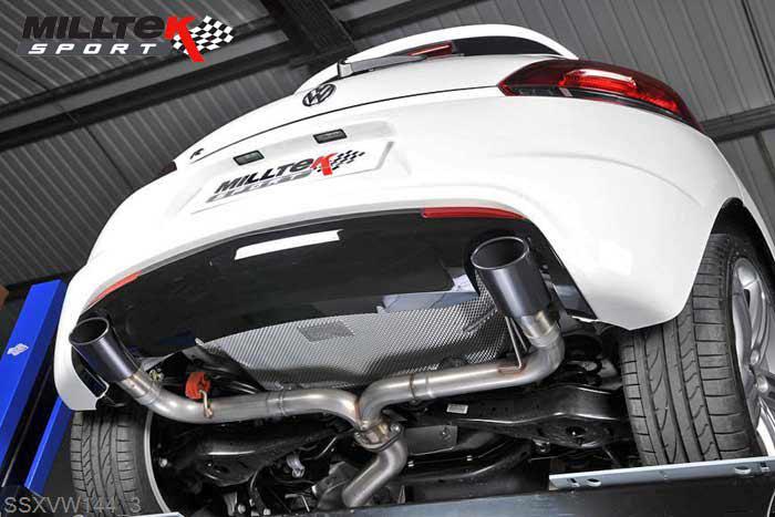 SSXVW144, VW Scirocco R 2009- Milltek, Turbo-back system including Hi-Flow Sports Cat, 3-inch Race System. Requires a Stage 2 ECU remap , 3 inch, 76,2mm