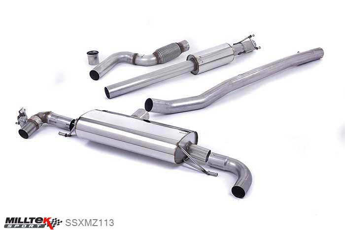 SSXMZ113, Mercedes AMG A-Class A45 AMG 2.0 Turbo 2012- Milltek, Cat-back system, Resonated Valved - EC Approval Coming Soon , 3 inch, 76,2mm