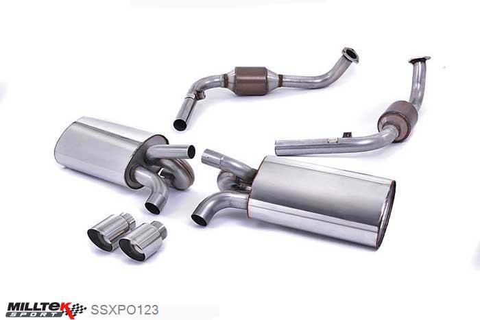 SSXPO123, Porsche Boxster S 3.2 987 Gen1 2004-2009 Milltek, Cat-back system, Polished Tips. Inc. Rear Catalysts Twin 90mm Special, 2,13 inch, 54mm