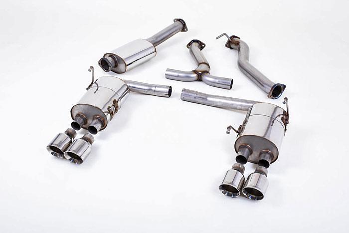 SSXSB046, Subaru Impreza WRX STi Saloon / Sedan 2014- Milltek, Cat-back system, EC-Approved. Polished Tips Quad 100mm GT100 Polished, 3 inch, 76,2mm