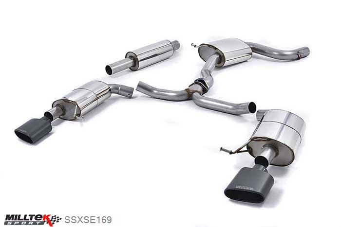 SSXSE169, Seat Leon ST Cupra 280 and 290 2.0 TSI (280 and 290PS) 2015- Milltek, Cat-back system, Cerakote Black Oval Tips. Awaiting EC-Approval... 152x76mm Oval, 3 inch, 76,2mm