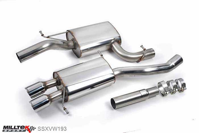 SSXVW193, VW Passat CC 2.0 TSI 2008-2012 Milltek, Cat-back system,  Twin 80mm GT80 Polished, 2,75 inch, 69,85mm