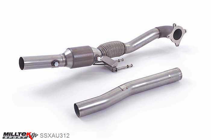 SSXAU312, VW Golf Mk6 GTi Edition 35 2011-2012 Milltek, Large Bore Downpipe and Hi-Flow Sports Cat, Must be fitted with the Milltek Sport 3-inch Race cat-back systems and requires a Stage 2 ECU remap , 3 inch, 76,2mm