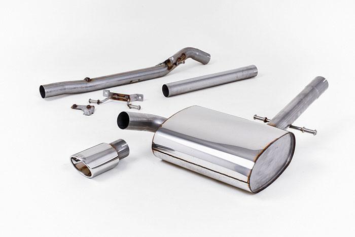 MCXVW214, VW Corrado VR6 1988-1991 Milltek, Cat-back system, Non-resonated (louder) with Polished Oval Tip - Pre 1992 Models Only , 2,25 inch, 57,15mm