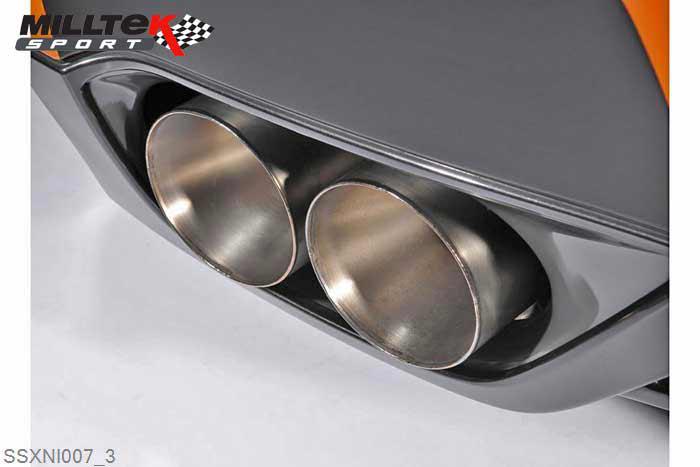 SSXNI007, Nissan GT-R R35 2009-2013 Milltek, Secondary Cat-back system,  Quad 127mm GT127, 3 inch, 76,2mm