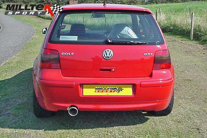 SSXVW150, VW Golf Mk4 337 Anniversary 180bhp 2002-2004 Milltek, Cat-back system, Non-resonated (louder) Single 100mm GT100, 2,5 inch, 63,5mm