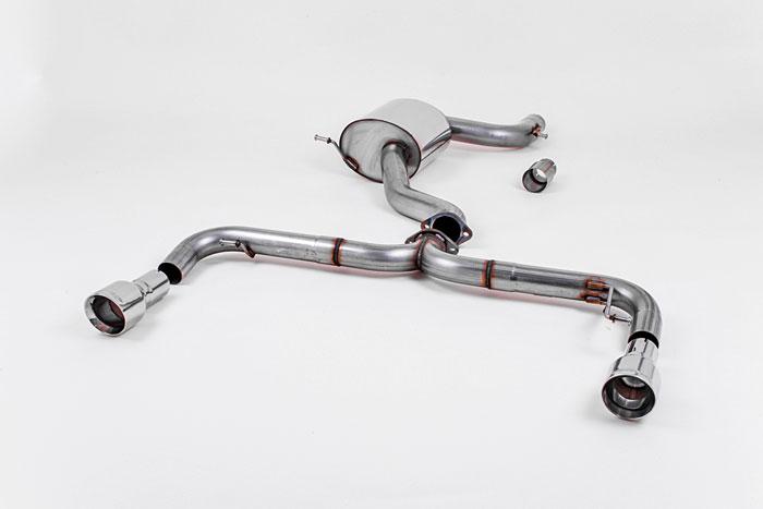 SSXVW248, VW Golf Mk6 GTi 2.0 TSI 210PS 2009-2013 Milltek, Cat-back system, 3-inch Race System. Non-resonated (louder) Dual 100mm GT100 Polished, 3 inch, 76,2mm