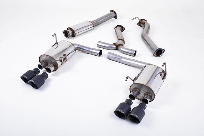 SSXSB50, Subaru Impreza WRX STi Saloon / Sedan 2014- Milltek, Cat-back system, Cerakote Black Tips Quad 100mm GT100 Cerakote Black, 3 inch, 76,2mm