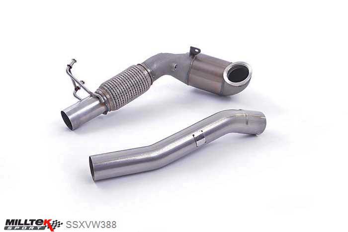 SSXVW388, Seat Leon Cupra 280 and 290 2.0 TSI (280 and 290PS) 2014- Milltek, Cast Downpipe with Race Cat, 200 Cell Race High Flow Sports Cat - Must be fitted with a Milltek Sport cat-back system , 3 inch, 76,2mm