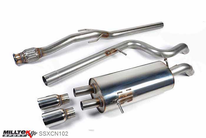 SSXCN102, Citroen DS3 1.6 THP 16V DSport 2010- Milltek, Cat-back system, Non-resonated (louder). Polished Tips Twin 80mm GT80 Polished, 2,5 inch, 63,5mm