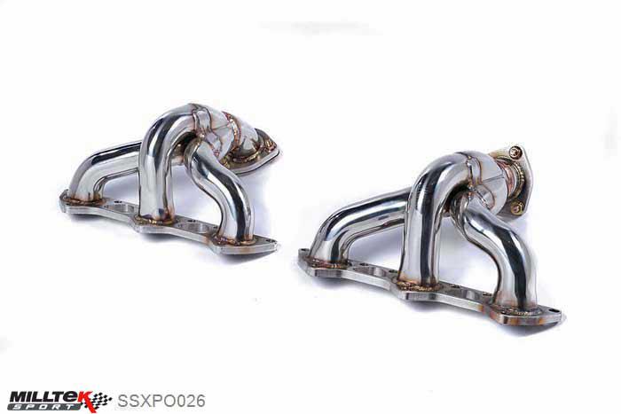 SSXPO026, Porsche 911 996 Turbo (inc X50/GT2) 2000-2005 Milltek, Free-flow Manifolds, Fits K16 Turbo only , 1,67 inch, 42,5mm