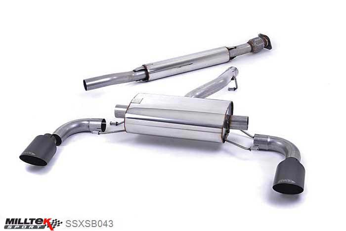 SSXSB043, Toyota GT86 2.0 litre 2012- Milltek, Secondary Cat-back system, Resonated (quieter). Ceramic Black Tips Dual 115mm GT115 Cerakote Black, 2,5 inch, 63,5mm