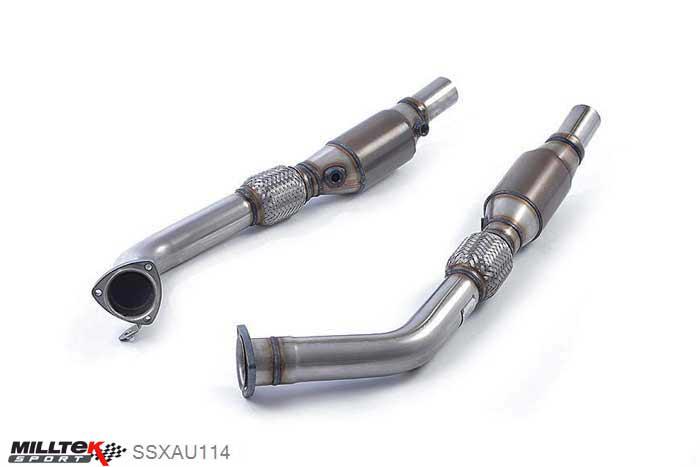 SSXAU114, Audi S/RS RS4 B7 4.2 V8 Saloon Avant and Cabriolet 2006-2008 Milltek, Hi-Flow Sports Cats, Must be fitted with the Milltek Sport cat-back system and requires a Stage 2 ECU remap , 2,5 inch, 63,5mm