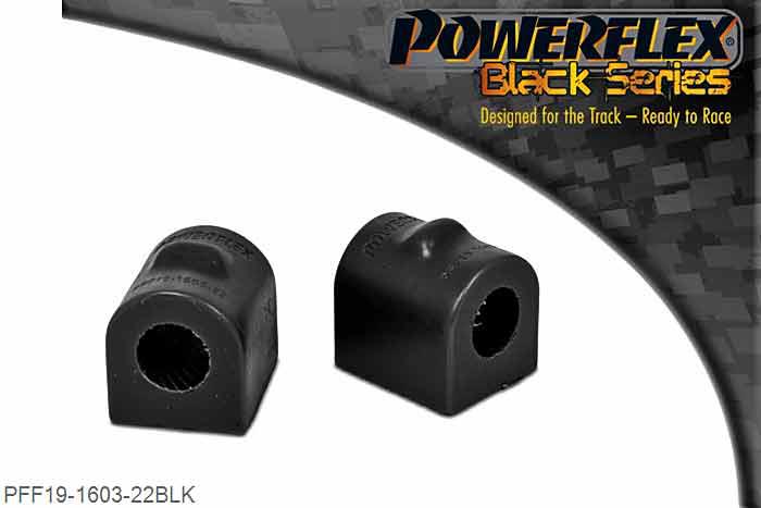 PFF19-1603-22BLK, Volvo S80 (2007 - 2015) Front Anti Roll Bar To Chassis Bush 22mm, Please check bar diameter before ordering. Replaces Ford part numbers 1478582, 1683481, 1686183, 1715440, , 1718026, 1872133. Land Rover part number LR030743 22mm, 2 stuk(s) benodigd  per auto, 2 stuk(s) in verpakking, prijs per set van 2 stuk(s)