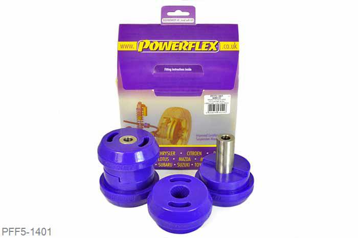 PFF5-1401, BMW E70 X5 (2006-2013), Front Radius Arm To Chassis Bush 5-1401 addresses commonly reported failures of this front bush. Made in two halves, this bush is very easy to fit and features 7 tapered voidings to allow the radius arm to follow its natural arc.   This bush replaces OE part number 31106778015., 2 stuk(s) benodigd  per auto, 2 stuk(s) in verpakking, prijs per set van 2 stuk(s)